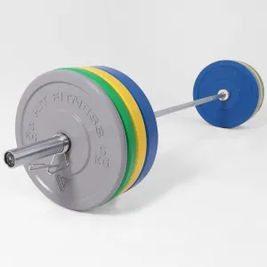 Hit Fitness 120kg Coloured Bumper Plates Athletic Weight Set