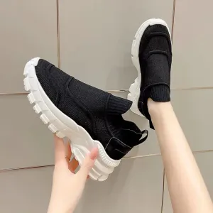 Hnzxzm Shoes for Women Sports Slip on Woman Footwear Mesh Breathable Wedge Sneakers Athletic Running Summer 2024 Urban Korean New