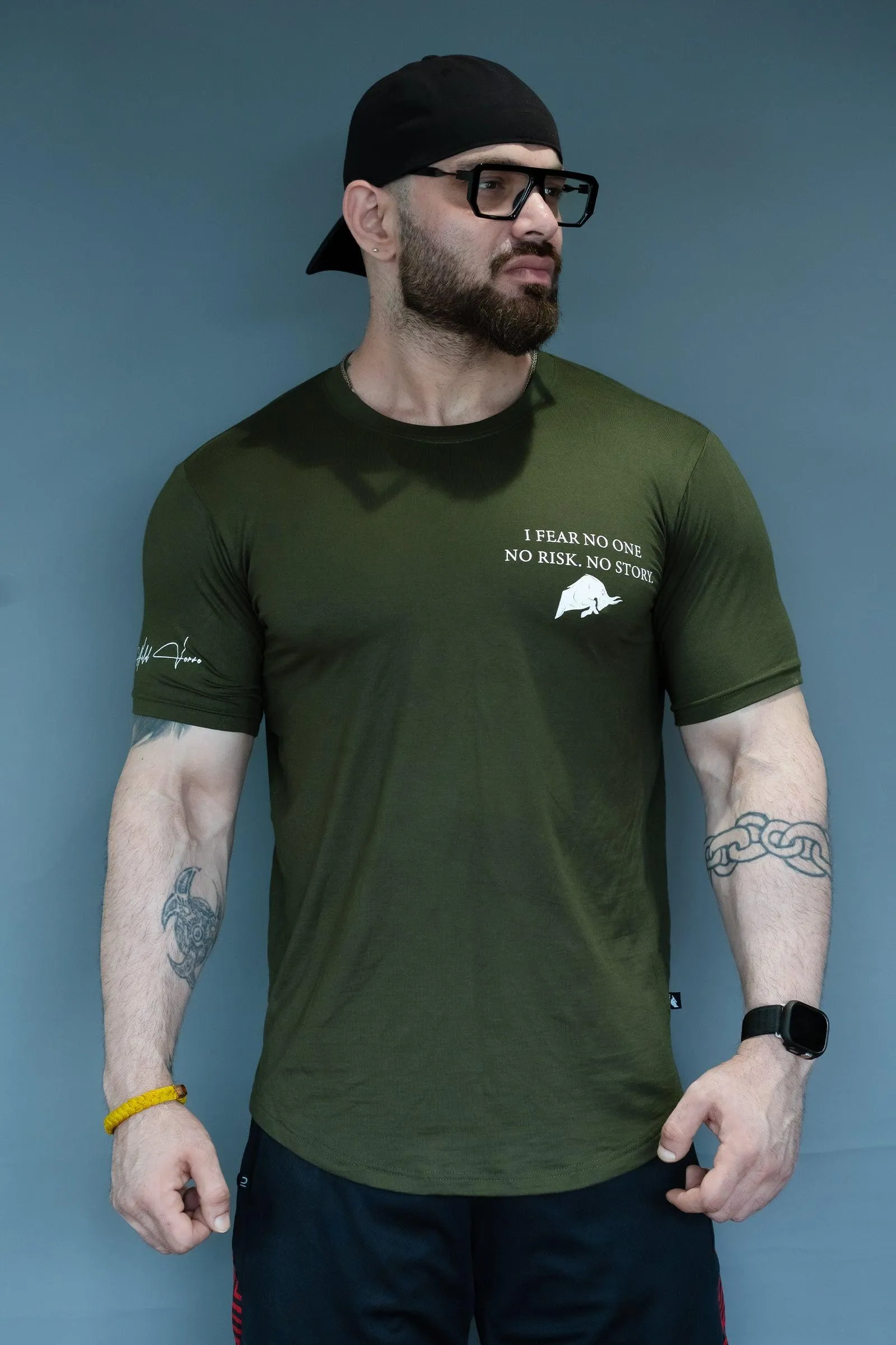 I FEAR NO ONE WILD VERVE SIGNATURE T-SHIRT (OLIVE)