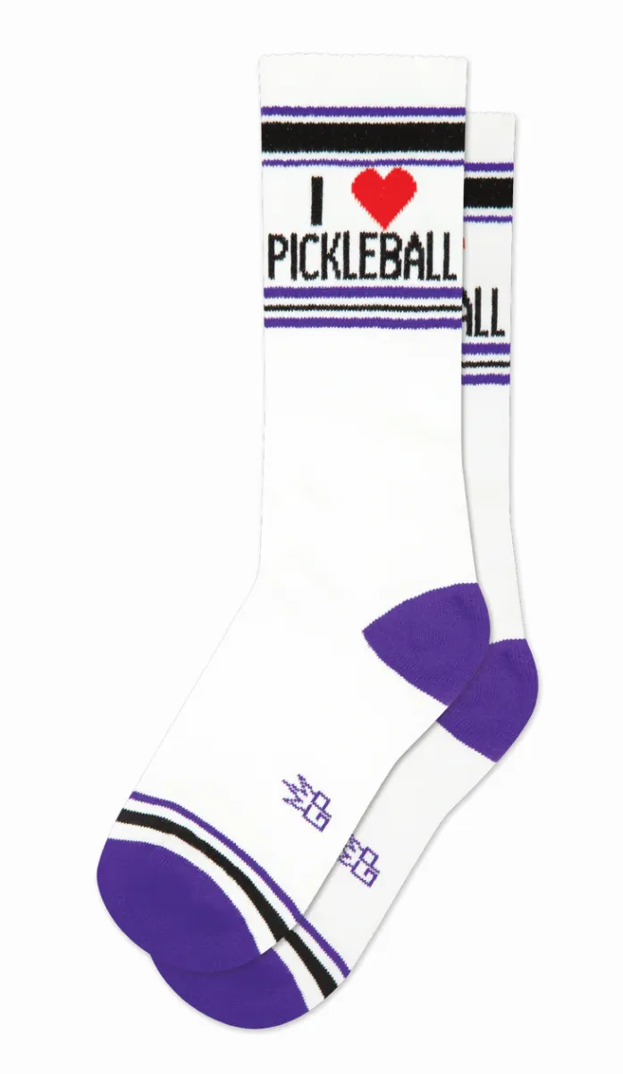 I Love Pickleball Crew Sock