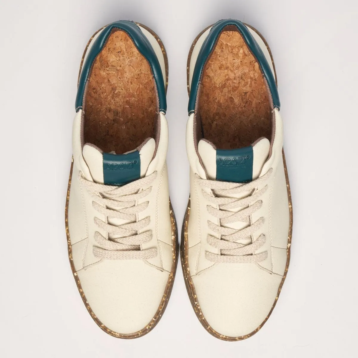 Jacob Men's Apple Leather Vegan Sneakers | Beige & Green