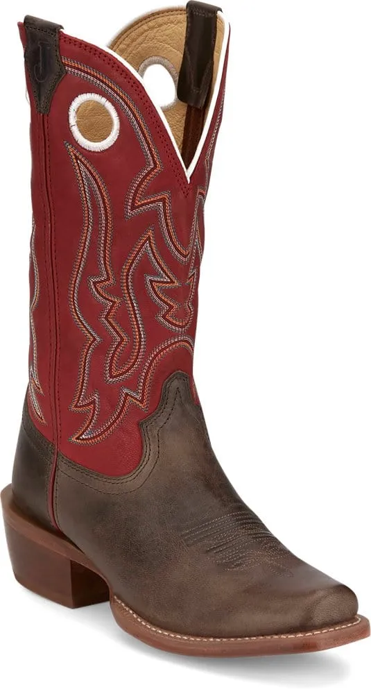 Justin Men's Ante Up Red Goat Western Boots FN7245