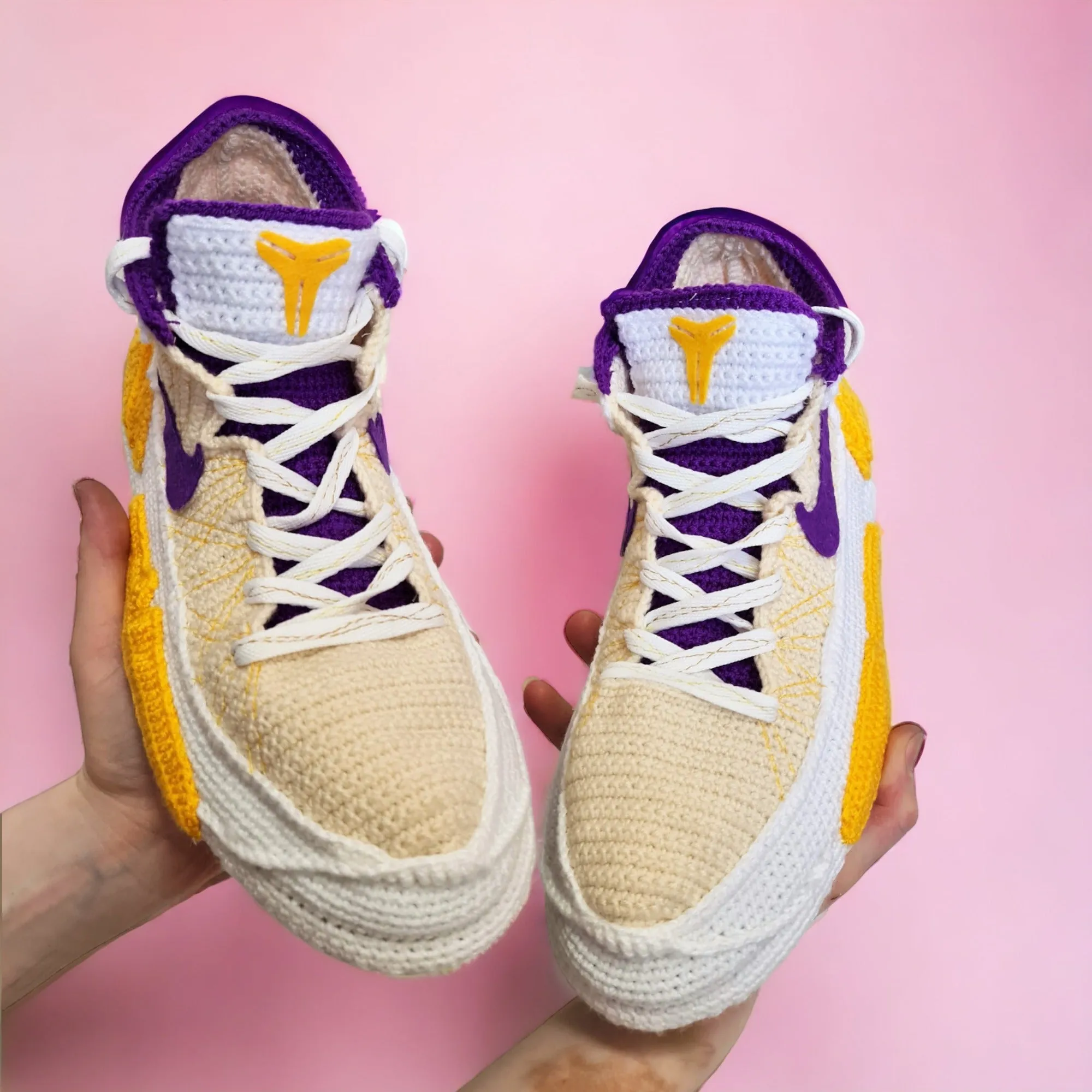 LA Lakers Kobe Bryant 7 Inspired Basketball Fan Sneaker Slippers, Custom Streetwear Crochet Shoes, Retro Low-Top Hypebeast Outfit, Rare Sneaker Plush