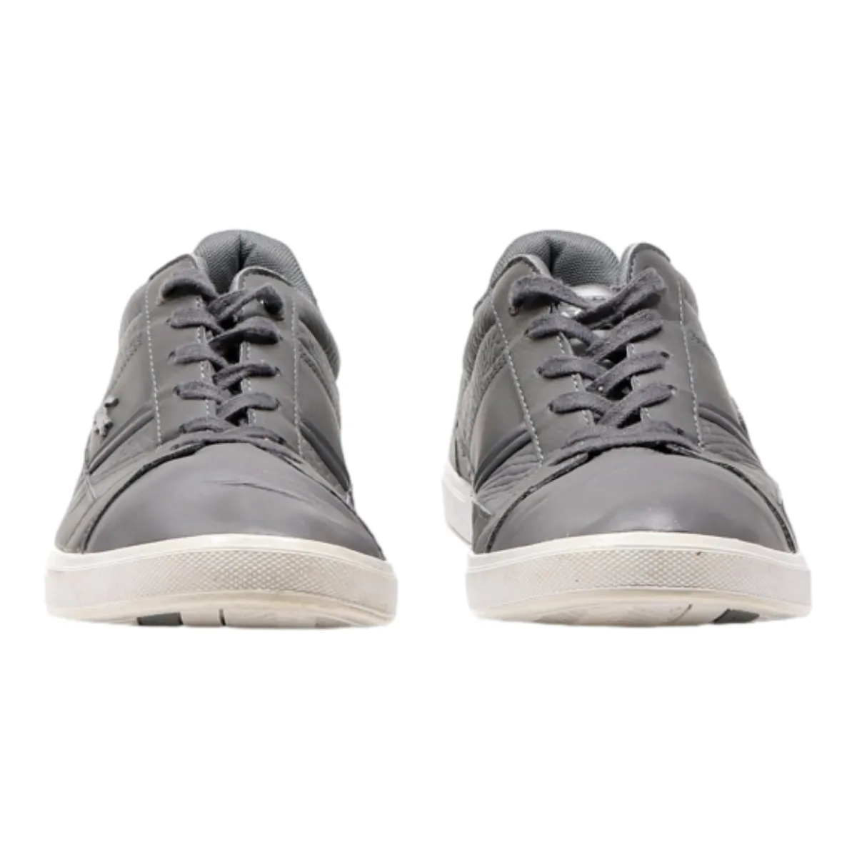 LACOSTE Sneaker Trainers Silver Leather Mens UK 7.5