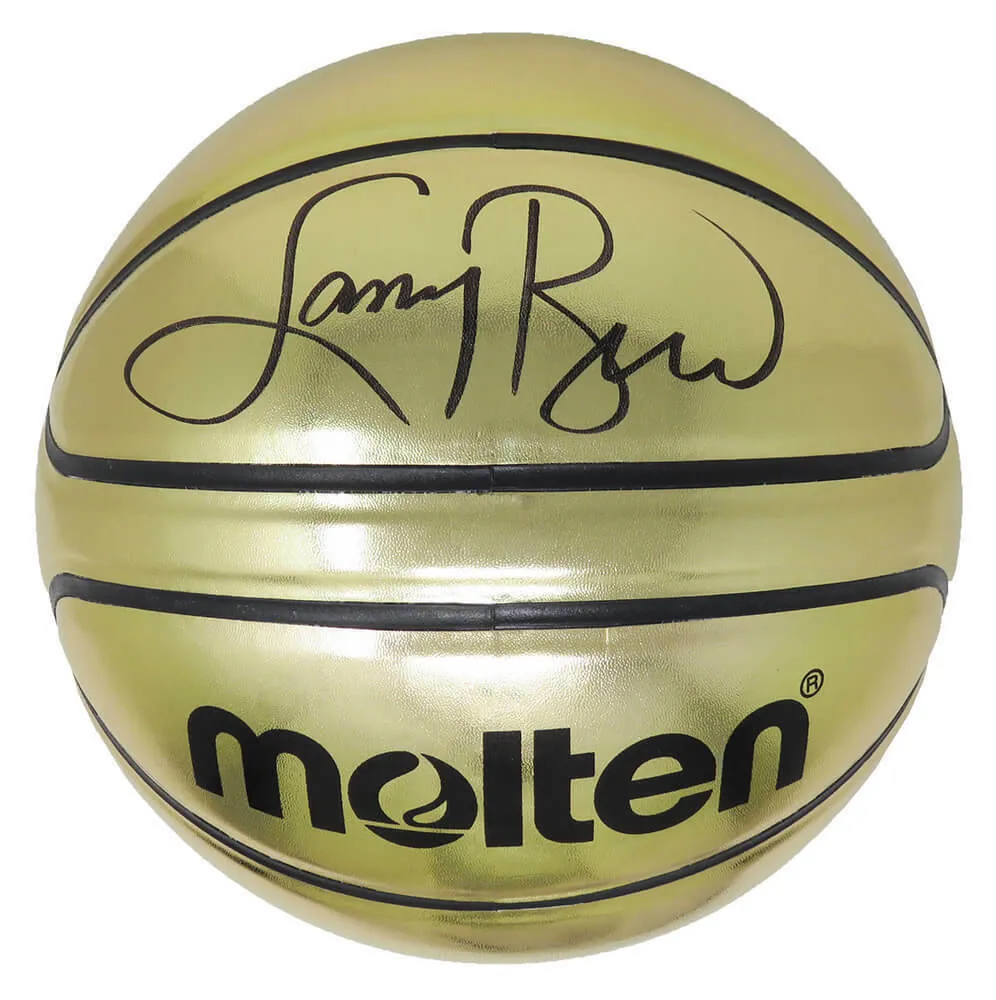 Larry Bird Boston Celtics Signed Molten Gold Official Size Basketball (SS COA)