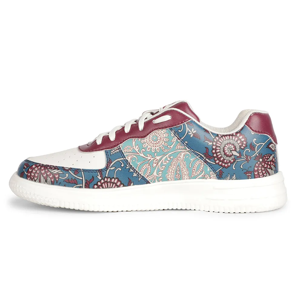 Leap7x Lacing White Block Printed Casual Sneakers For Men MJH-M03 By Liberty