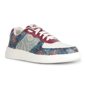 Leap7x Lacing White Block Printed Casual Sneakers For Men MJH-M03 By Liberty