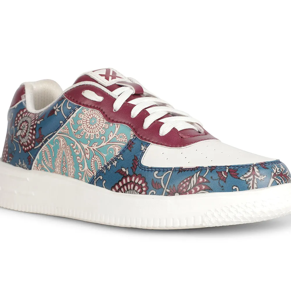 Leap7x Lacing White Block Printed Casual Sneakers For Men MJH-M03 By Liberty