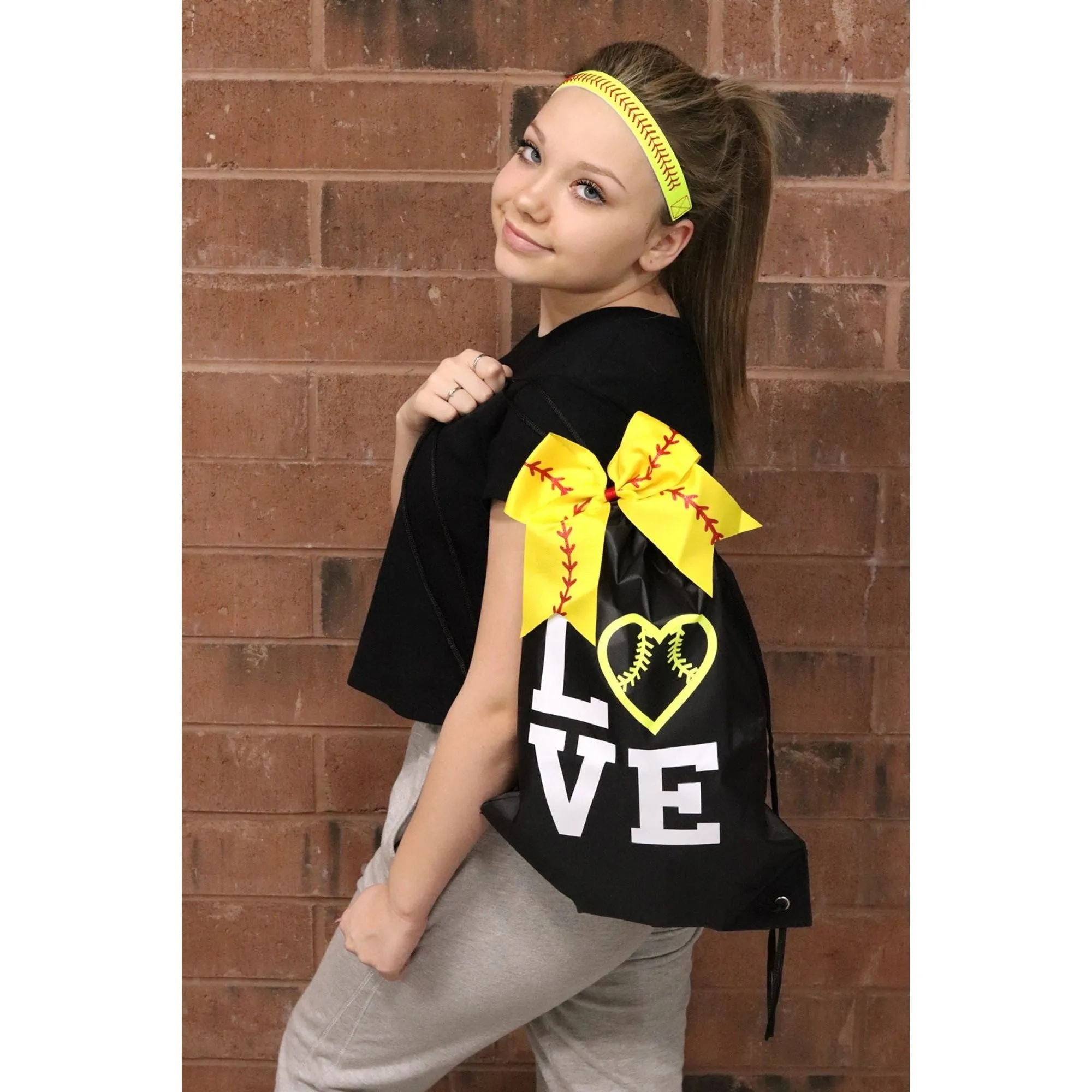 Light Yellow Softball Leather Headband