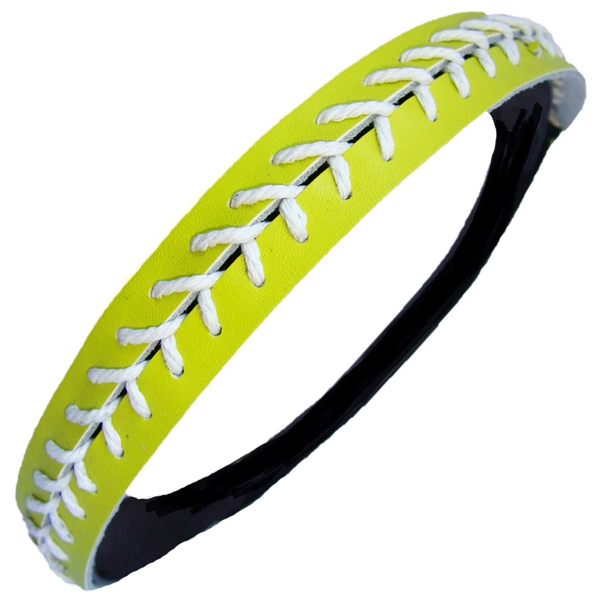 Light Yellow Softball Leather Headband