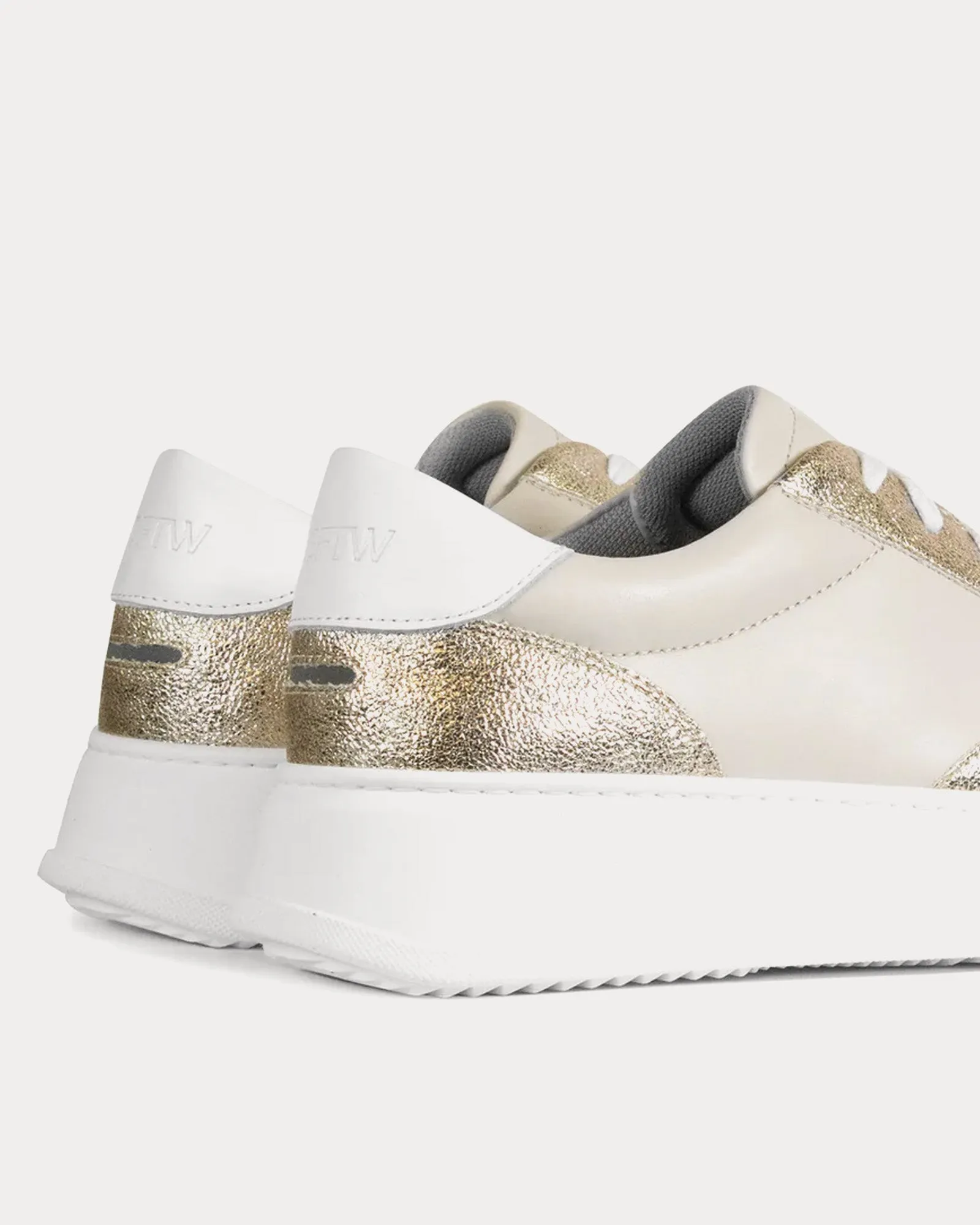 Marais Leather Gold / White Low Top Sneakers