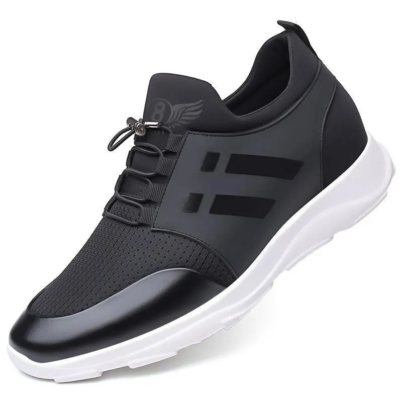 Men's Casual Shoes 2021 Lycra  Cow Leather British Black Shoes