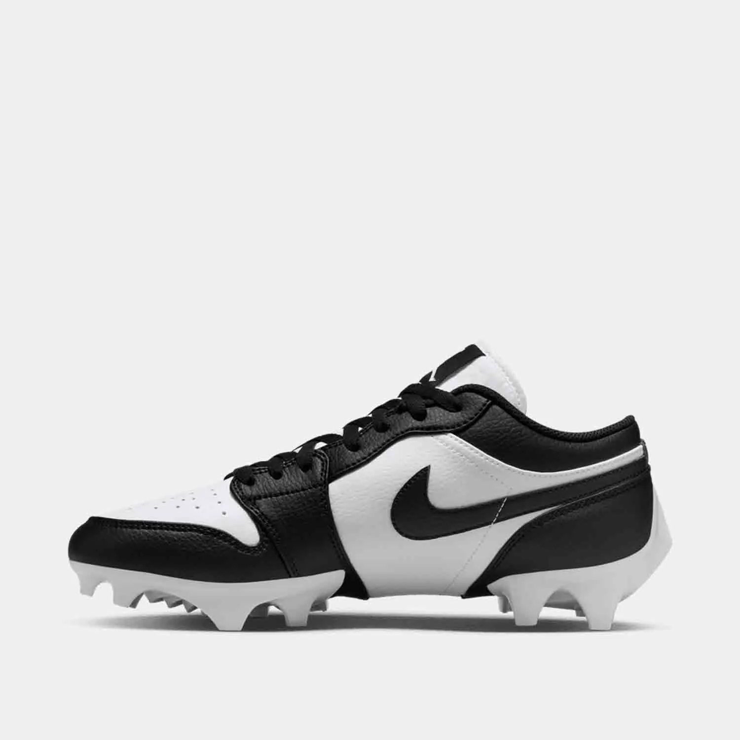 Men's Jordan 1 Low TD Football Cleats, White/Black