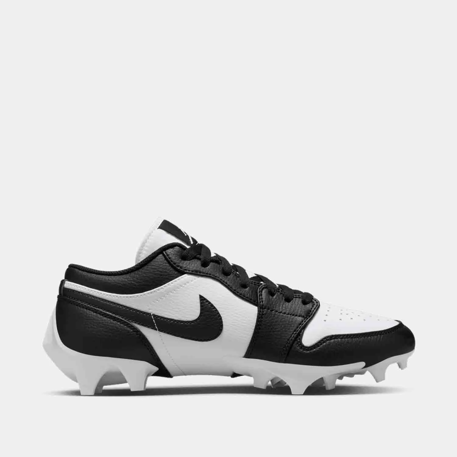 Men's Jordan 1 Low TD Football Cleats, White/Black