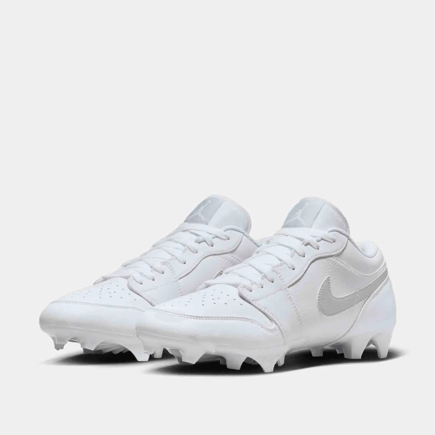 Men's Jordan 1 Low TD Football Cleats, White/Grey Fog