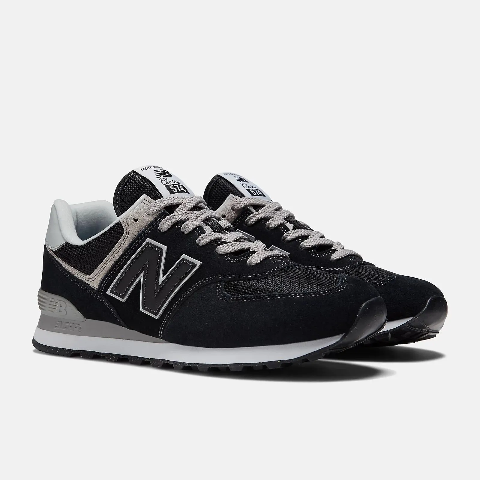 Men's Wide Fit New Balance  ML574EVB Running Trainers - Exclusive - Black/White ENCAP