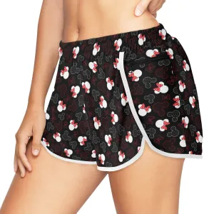 Mickey And Minnie Dots Women's Athletic Sports Shorts