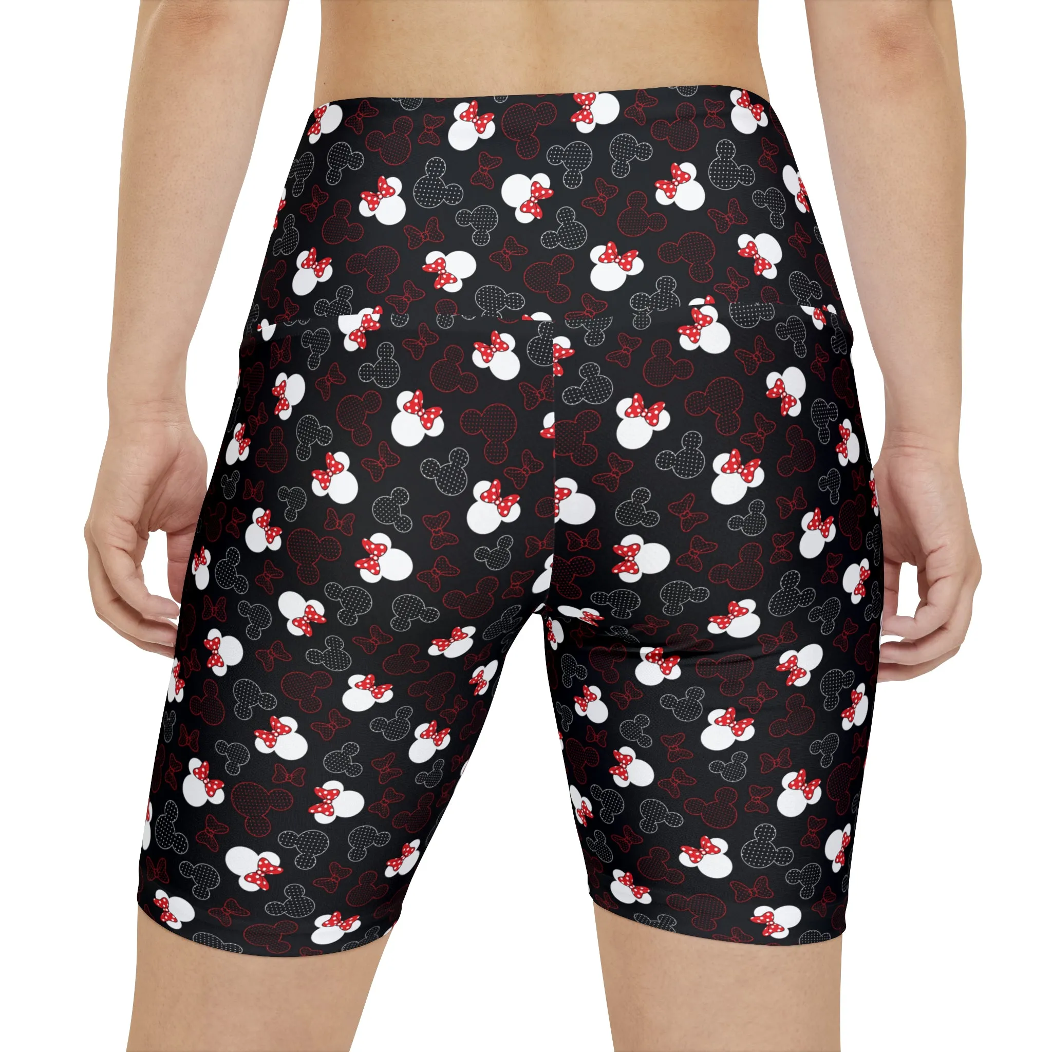 Mickey And Minnie Dots Women's Athletic Workout Shorts