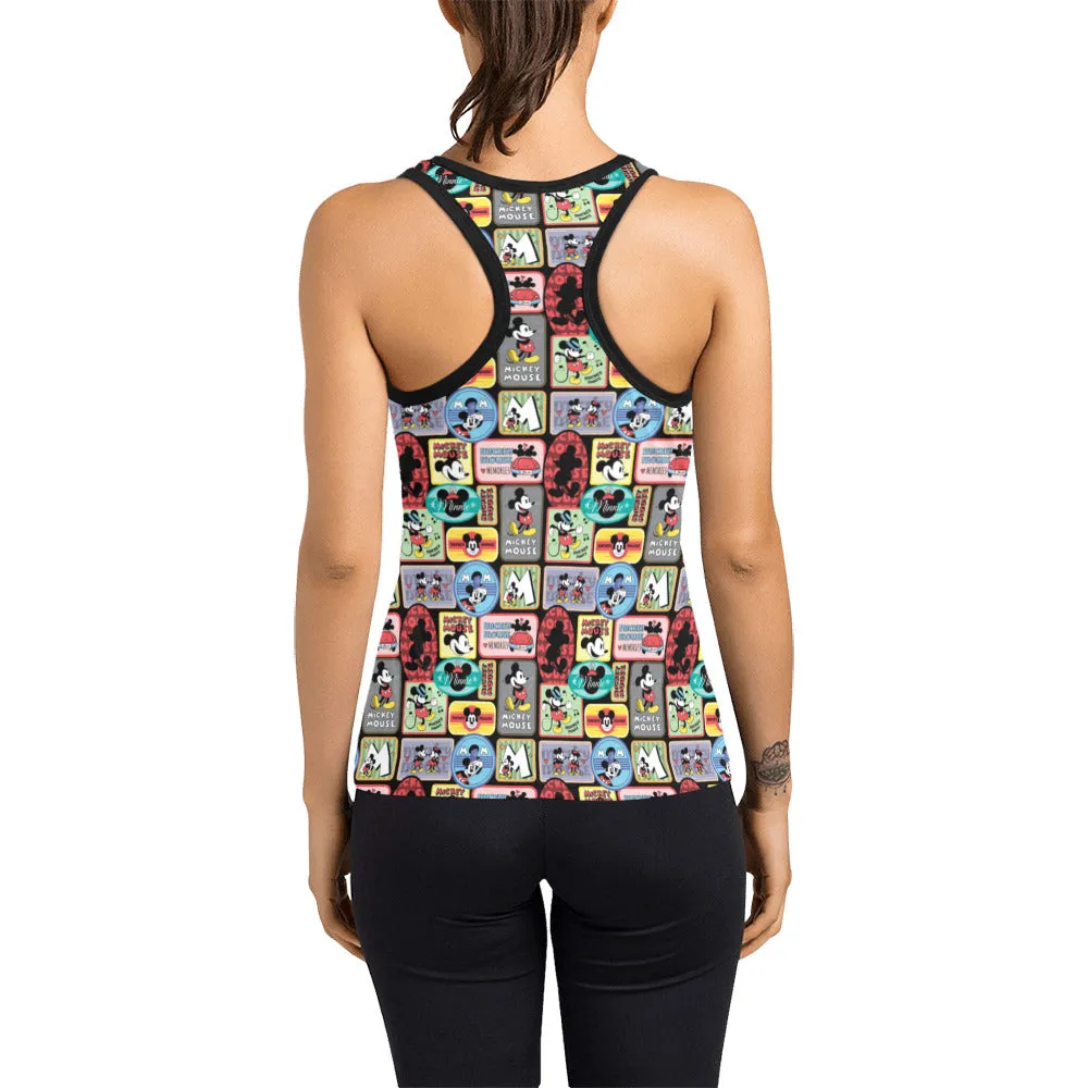 Mickey Stickers Women's Racerback Tank Top