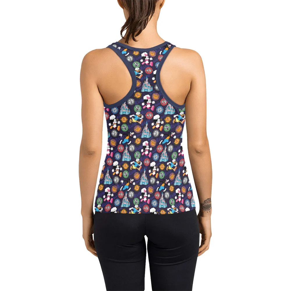 Mickey Wine And Dine Race Women's Racerback Tank Top