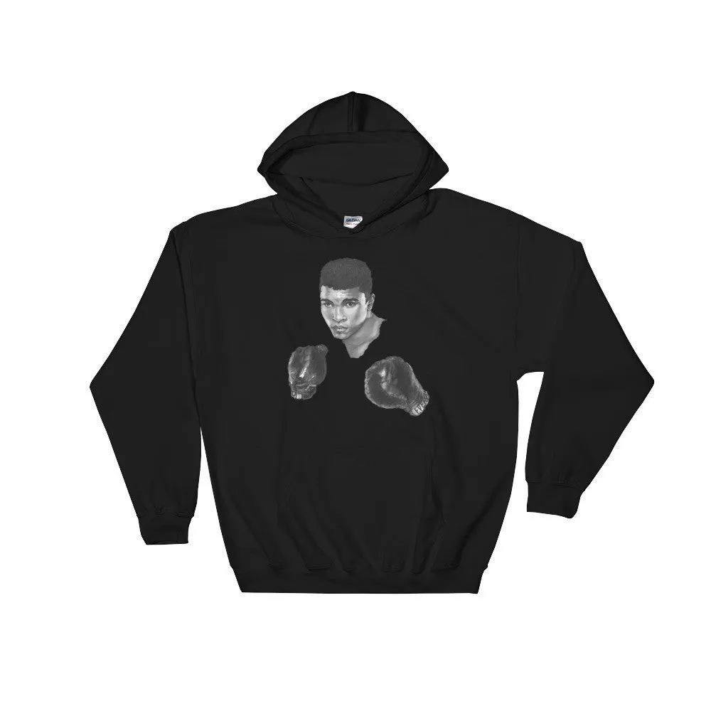 Mo Ali Boxing Hooded Sweatshirt Illustrated by Robert Bowen