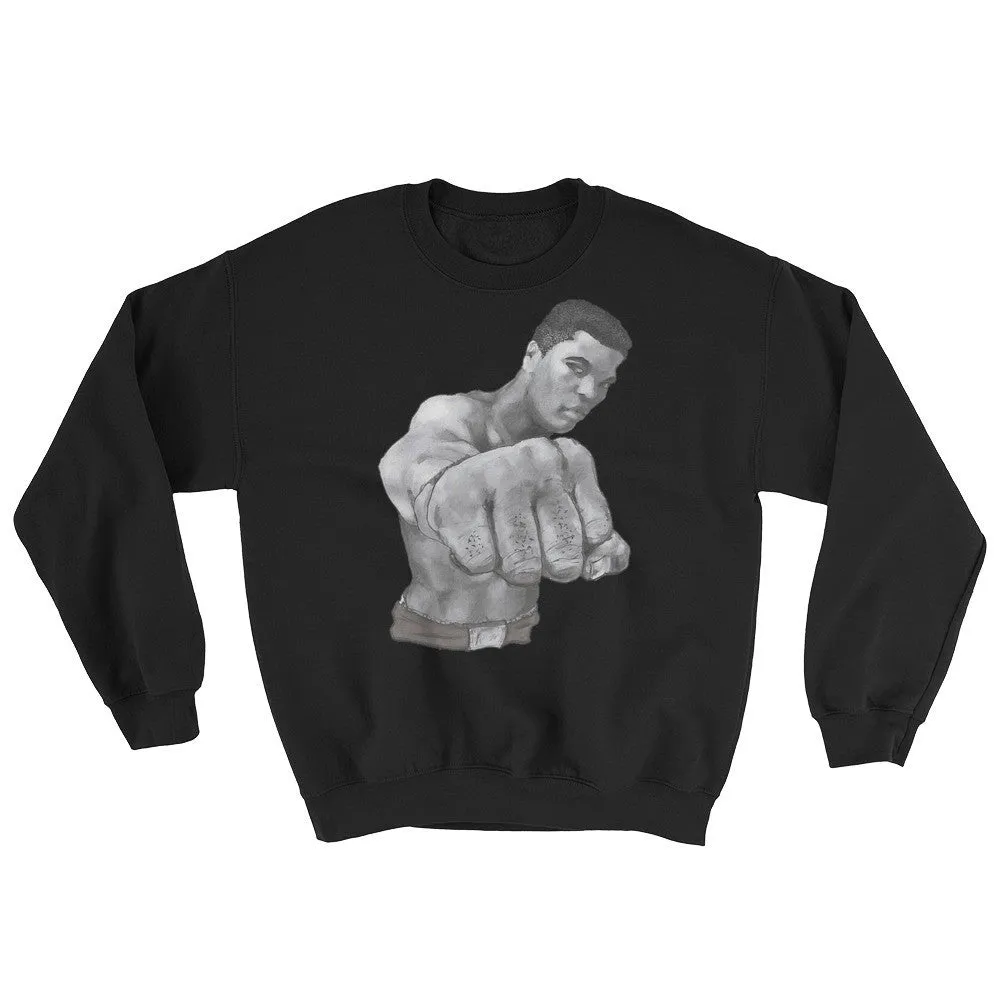 Mo Ali Fist Perspective Sweatshirt Illustrated by Robert Bowen