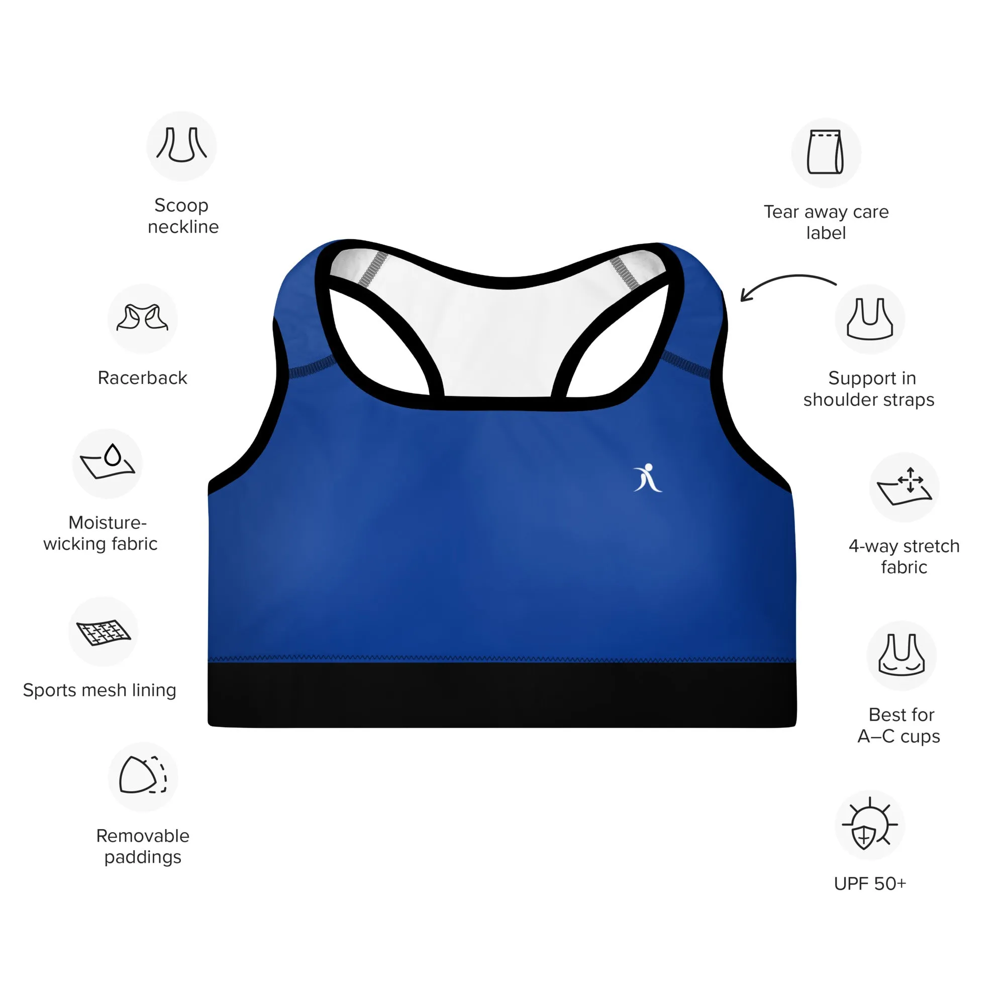 Navy and Back Sports Bra