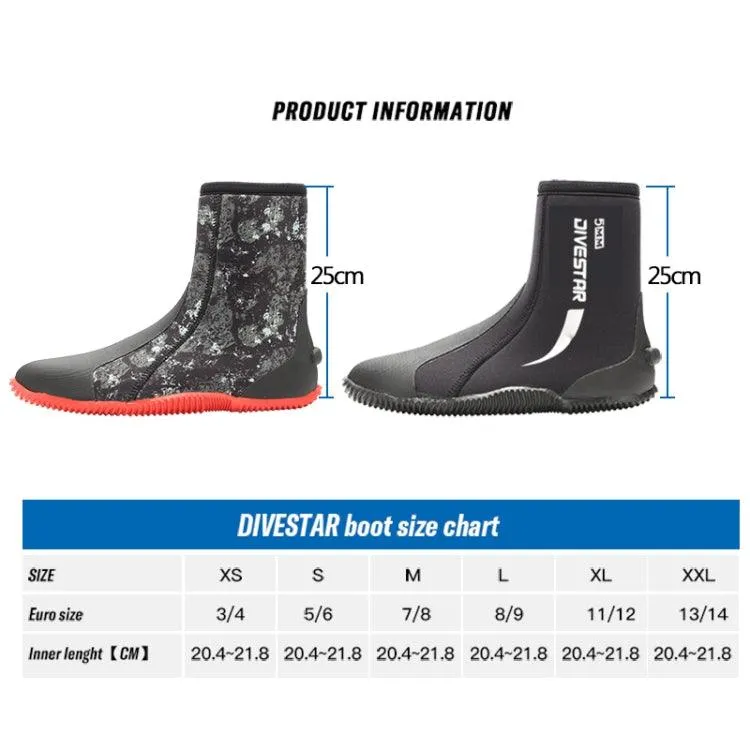 Neoprene 5mm Diving Boots with Puncture-Resistant Sole for Water and Land Activities