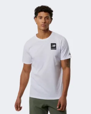 New Balance Graphic Heathertech Men Training T-Shirt White Mt11071-Wg