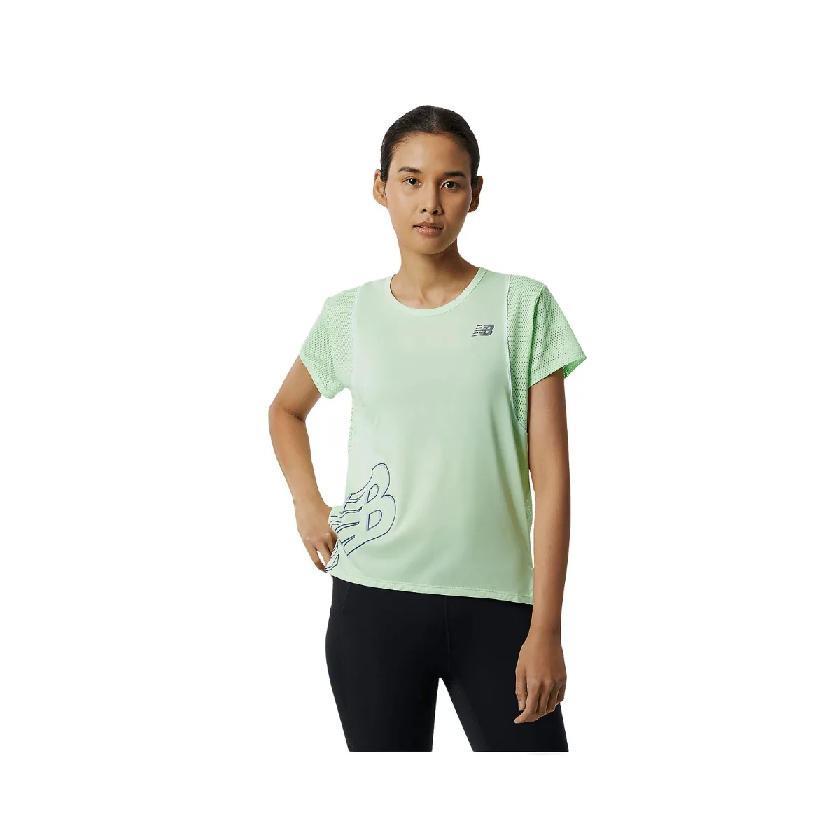 New Balance Printed Fast Flight Short Sleeve T-Shirt Lime Green Women