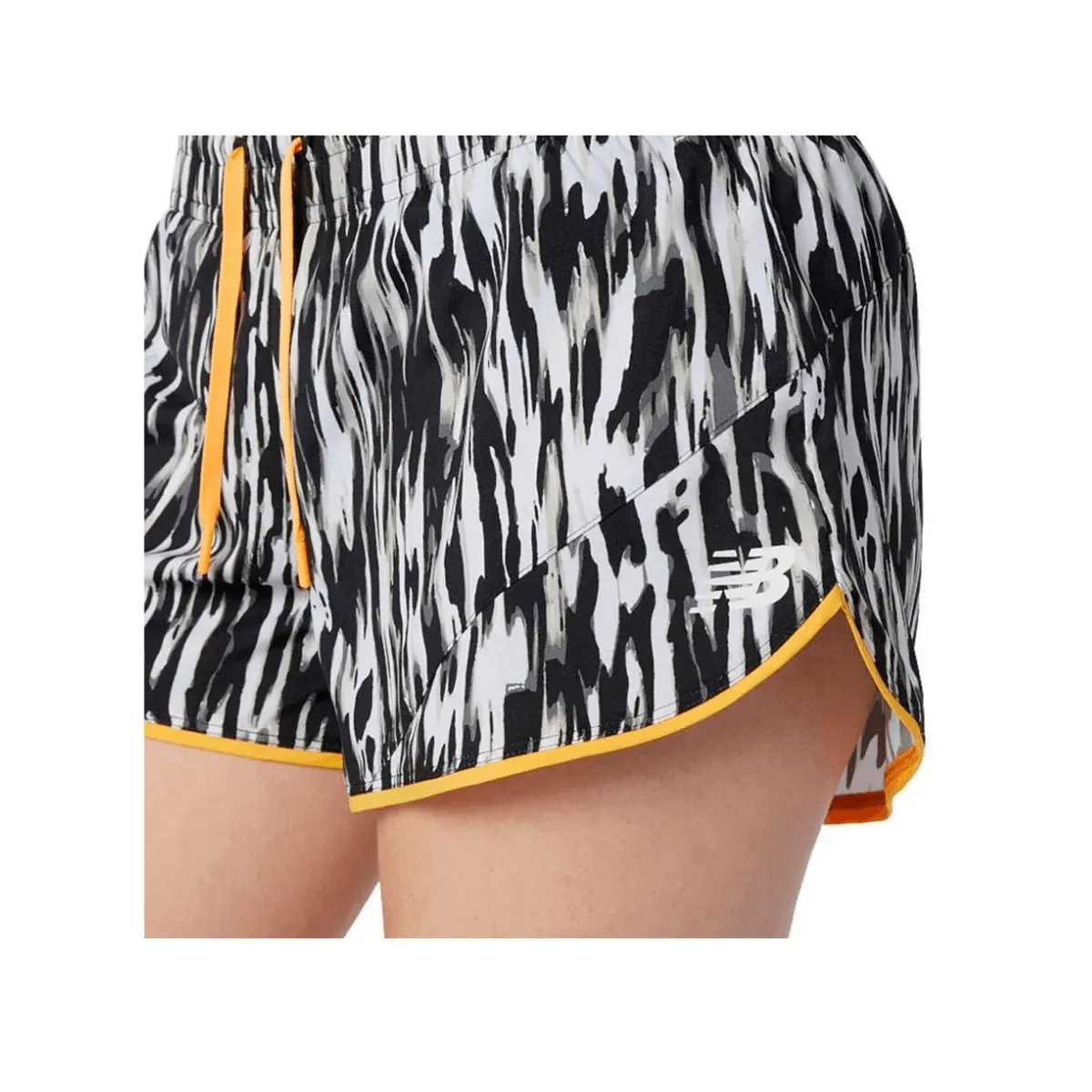 New Balance Printed Fast Flight Split Shorts White Black Women