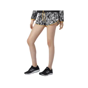 New Balance Printed Fast Flight Split Shorts White Black Women