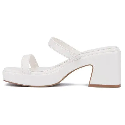 New - Olivia Miller Women's Savage Platform Heel - WHITE, 9