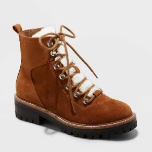 New - Women's Leighton Winter Boots - A New Day Cognac 7.5