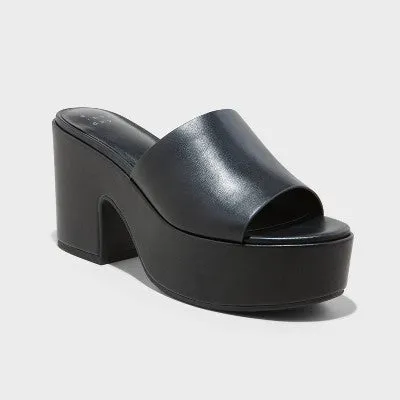 New - Women's Ricky Platform Heels - A New Day Black 9W