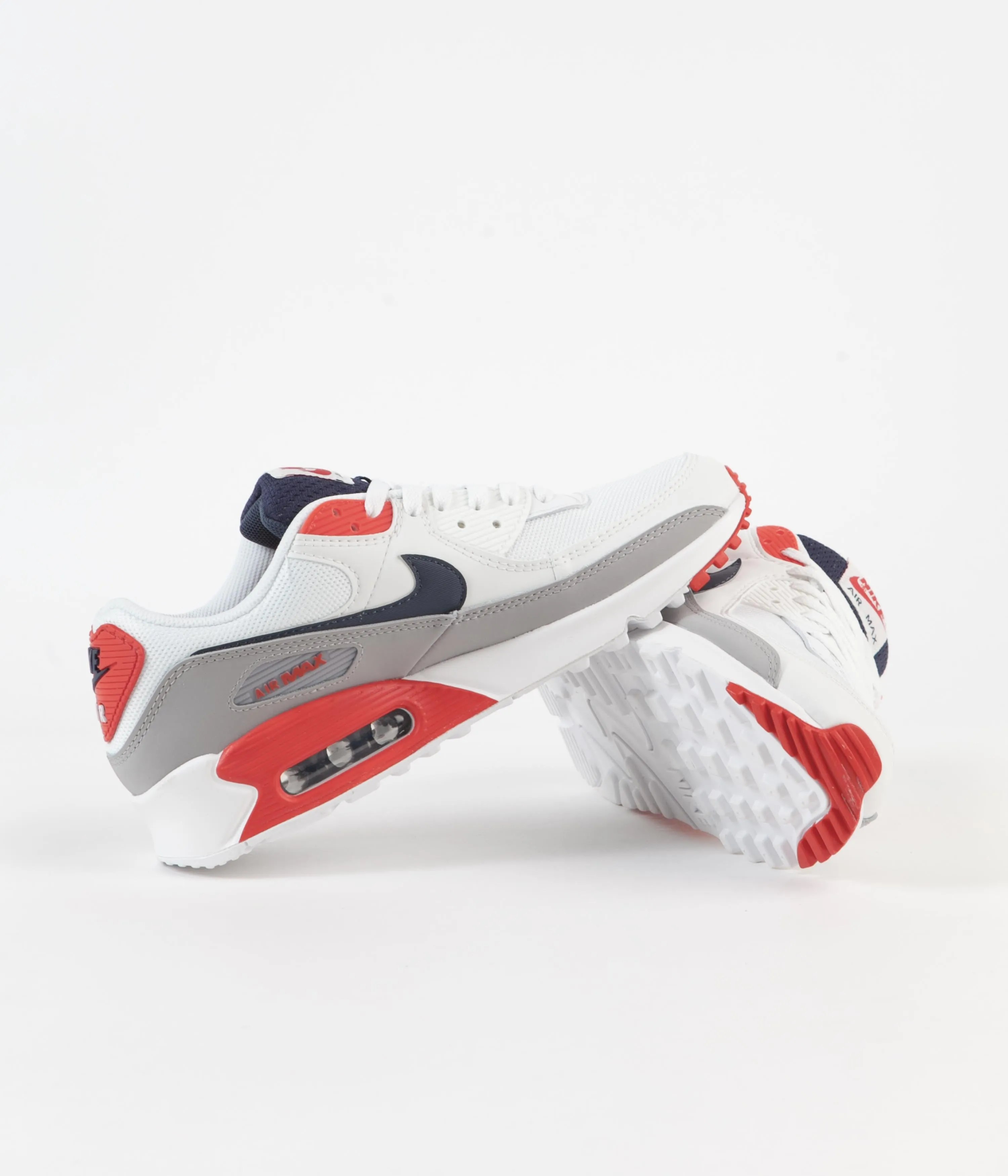 Nike Air Max 90 Shoes - Summit White / Thunder Blue - Cement Grey