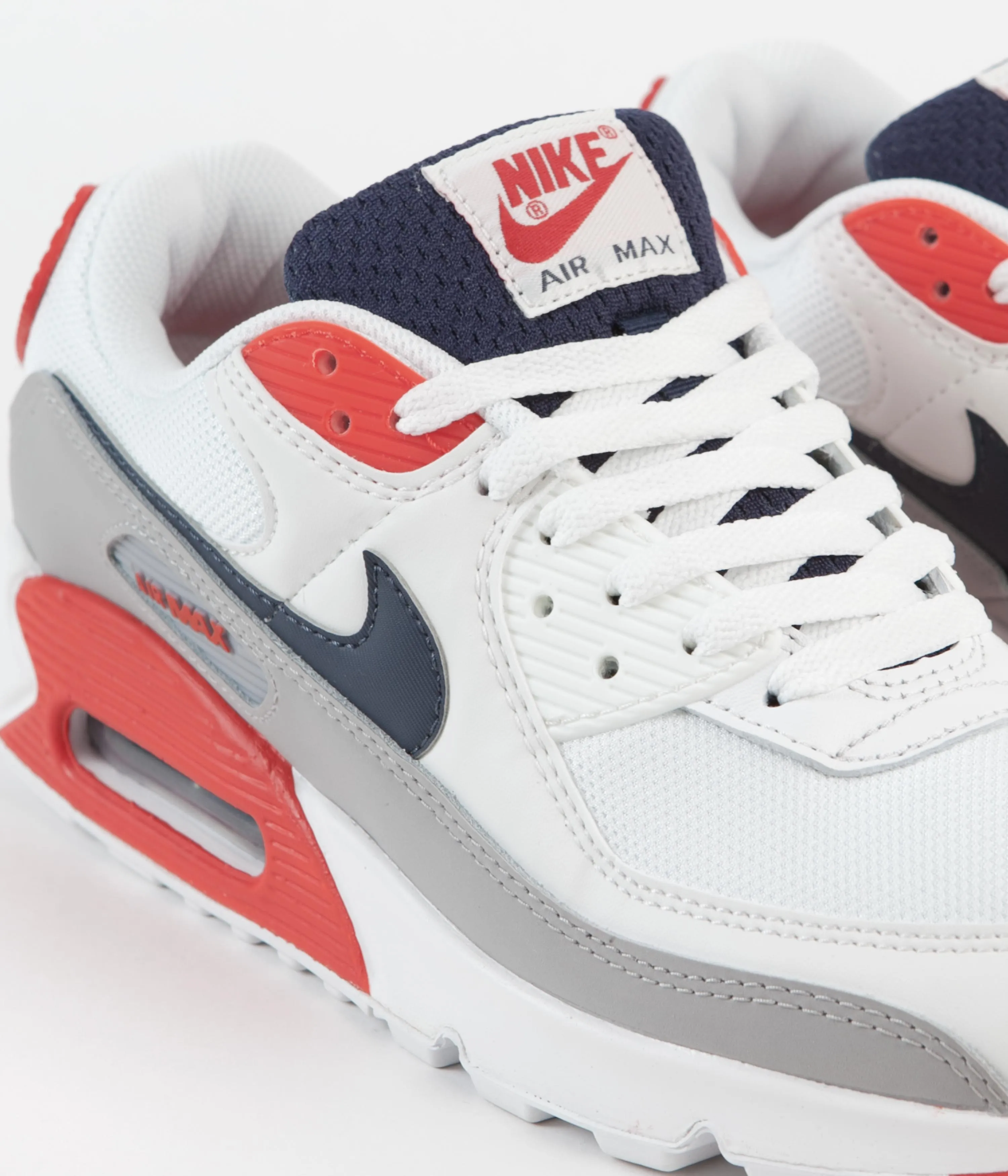 Nike Air Max 90 Shoes - Summit White / Thunder Blue - Cement Grey