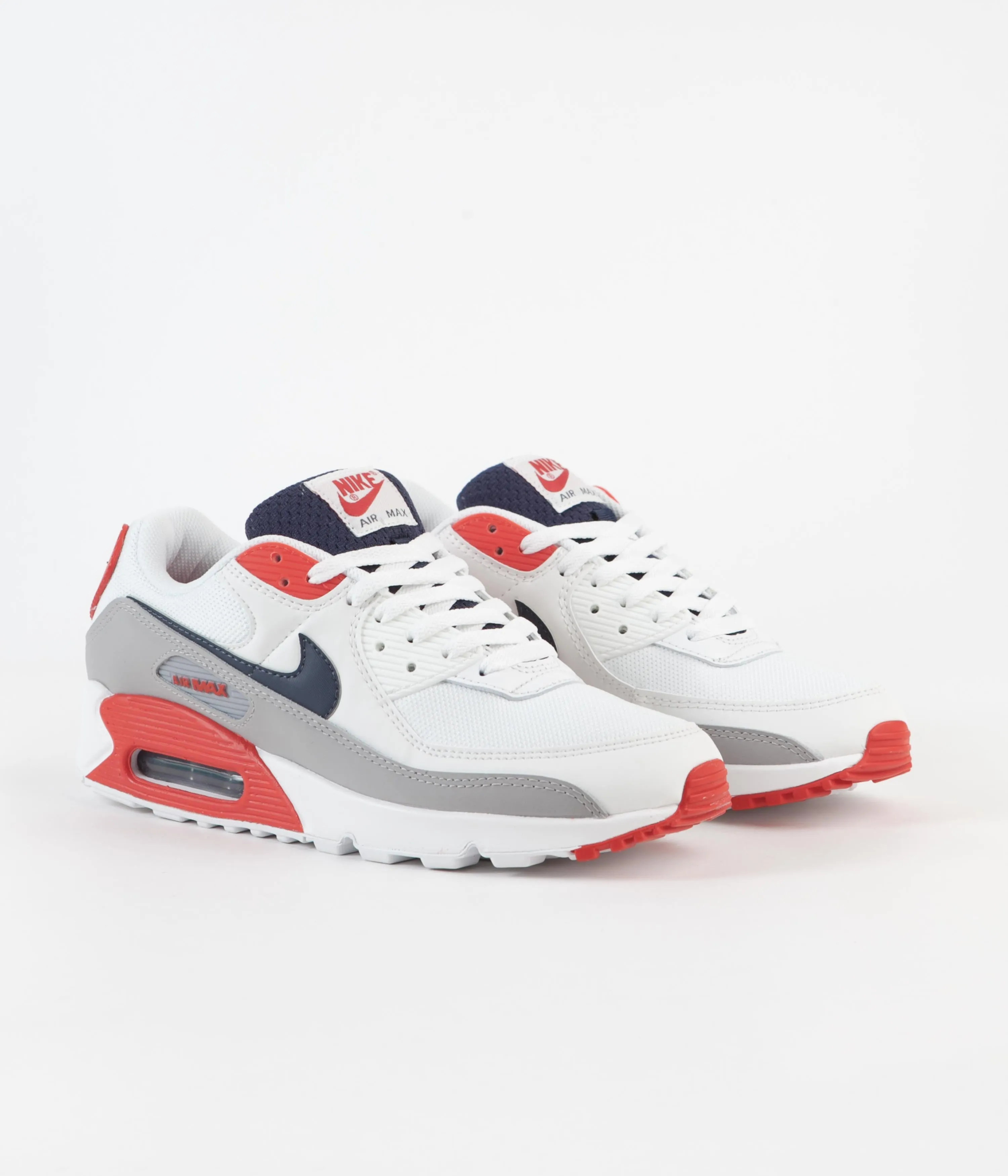 Nike Air Max 90 Shoes - Summit White / Thunder Blue - Cement Grey