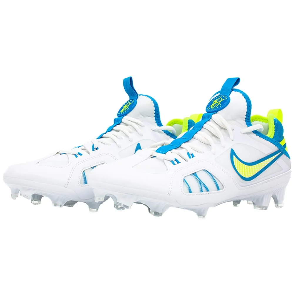 Nike Huarache 9 Varsity Lax SE White/Blue/Volt Lacrosse Cleats