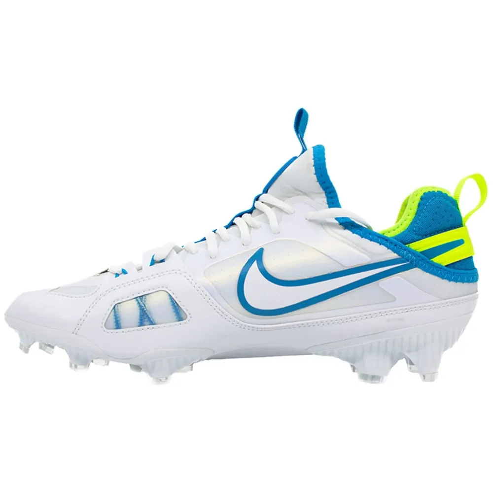 Nike Huarache 9 Varsity Lax SE White/Blue/Volt Lacrosse Cleats