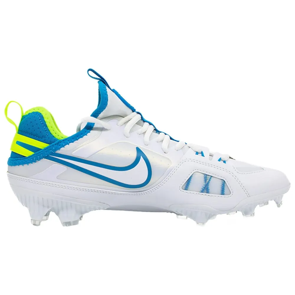 Nike Huarache 9 Varsity Lax SE White/Blue/Volt Lacrosse Cleats