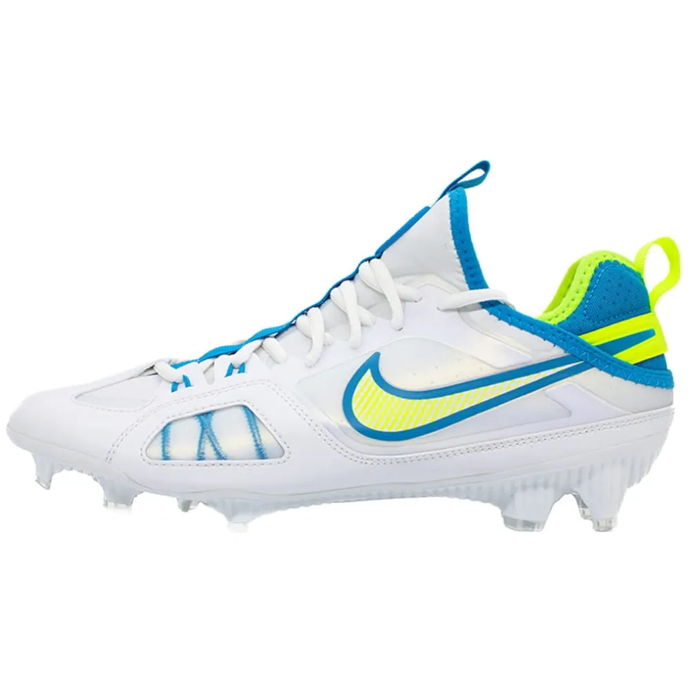 Nike Huarache 9 Varsity Lax SE White/Blue/Volt Lacrosse Cleats