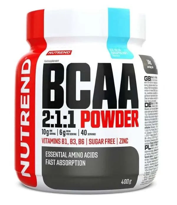 Nutrend BCAA 2:1:1 Powder, Icy Blue Raspberry - 400 grams