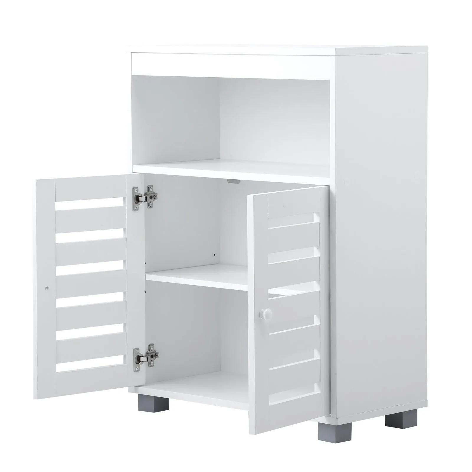 Oikiture Shoe Rack Shoes Storage Cabinet Organiser Shelf 2 Doors White Set of 2