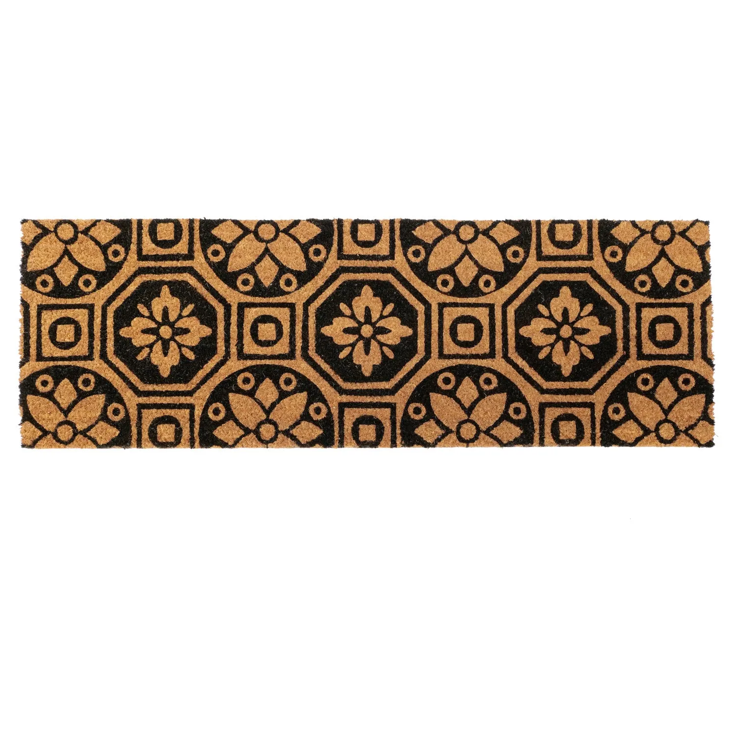 OnlyMat Large Mosaic Pattern Natural Coir Doormat (120 x 40)