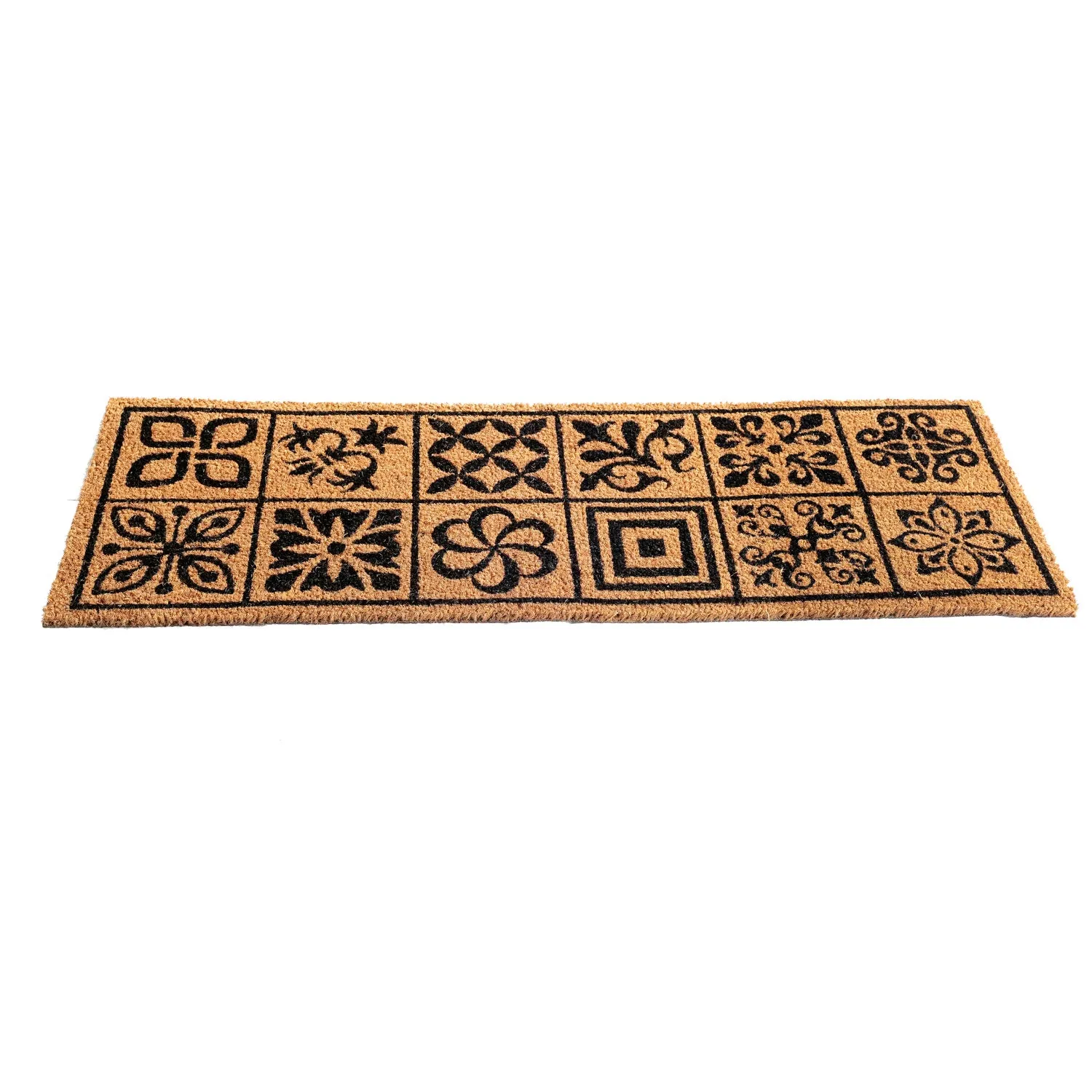 OnlyMat Mosaic Tile Pattern Natural Coir Doormat (120 x 40)