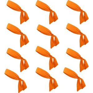 Orange Tie Headbands - 12 Pack