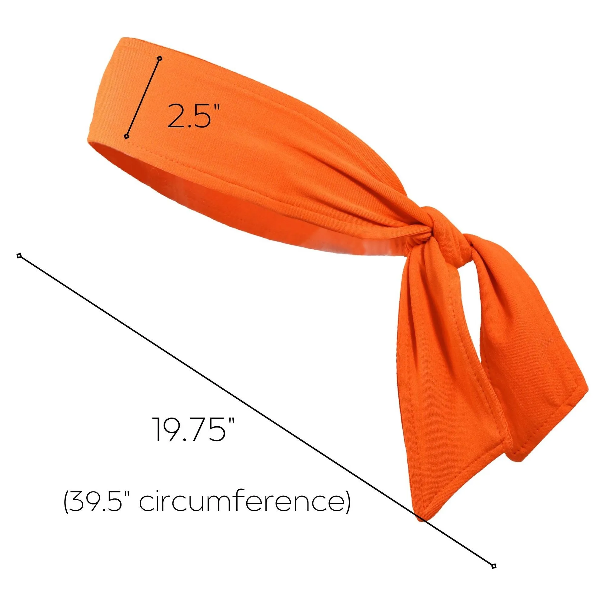 Orange Tie Headbands - 12 Pack