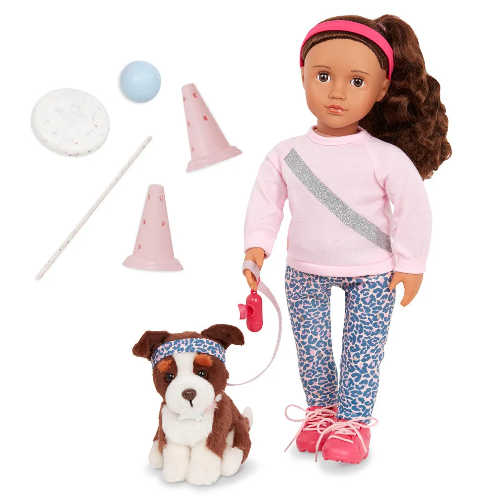 Our Generation Natalia 18" Doll w/ Pet Dog Nillie