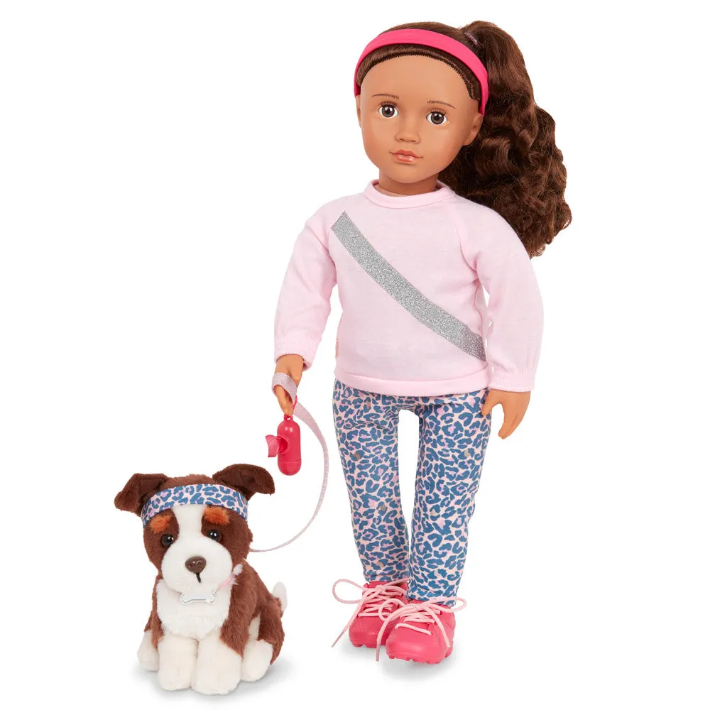 Our Generation Natalia 18" Doll w/ Pet Dog Nillie